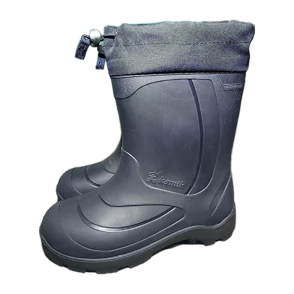 Kamik Kids' Snobuster 1 Insulated Waterproof Winter Boots Navy Size 1 NEW